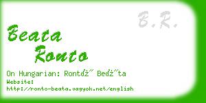 beata ronto business card